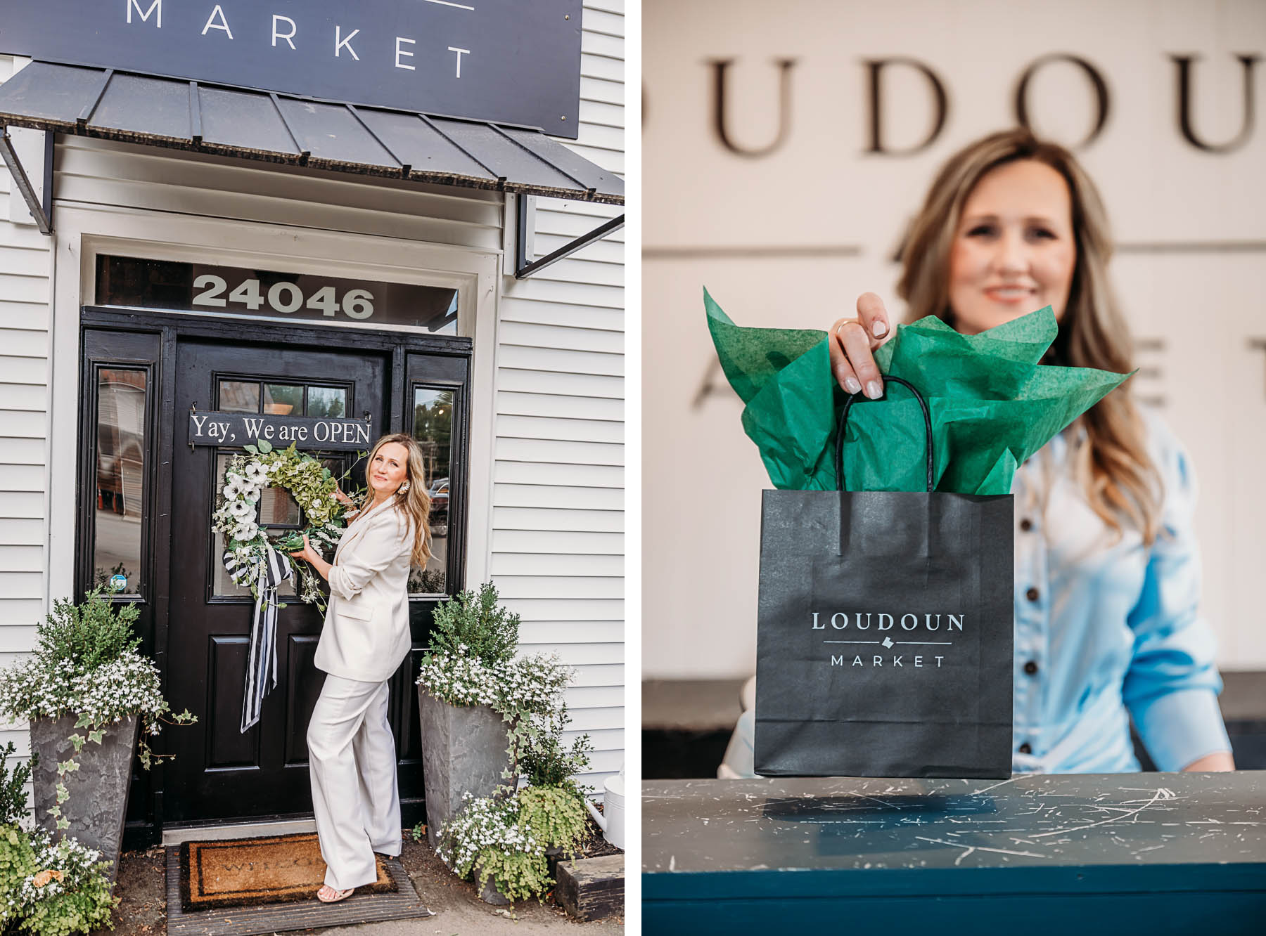 Warm branding images and headshots. Loudoun Market Branding Photography by Jenny Sessoms. 